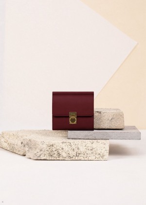 Polene Numéro Sept Women's Wallets Burgundy | 325-HCYAKM